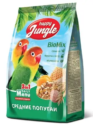 Купить happy jungle Сухой корм для средних попугаев