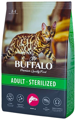 Mr.Buffalo сухой корм для стерилизованных кошек, лосось