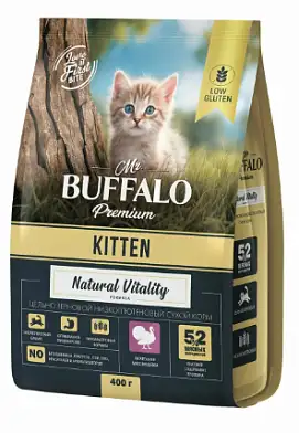 Mr.Buffalo Kitten Natural Vitality корм сухой для котят с индейкой