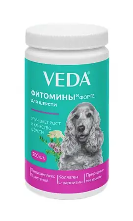 Купить Веда ФИТОМИНЫ ФОРТЕ мультивитаминный комплекс для собак для шерсти