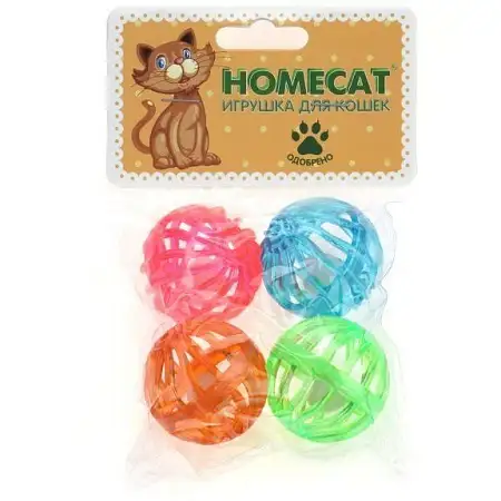 Купить homecat Игрушка для кошек Мячи пластиковые Калейдоскоп с колокольчиком